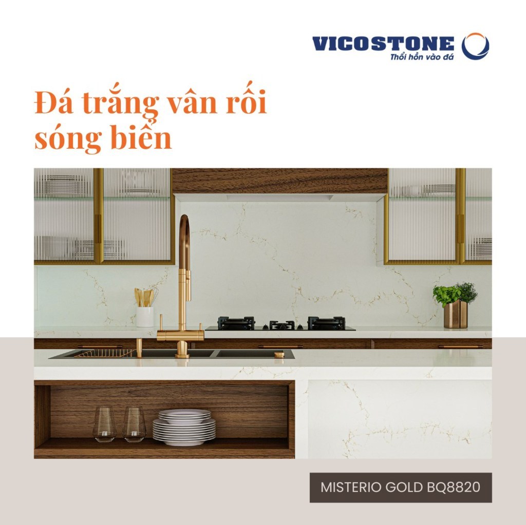 Đá trắng vân rối Vicostone Ninh Bình